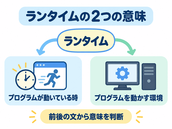 ランタイムとは2つの意味があることを示した図