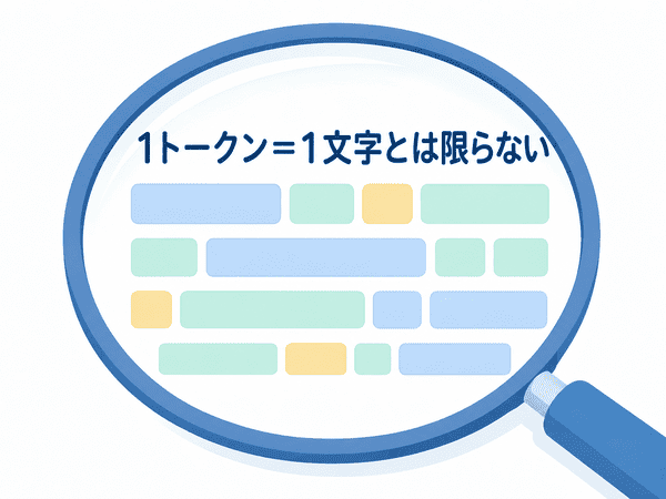 1トークンが必ず1文字になるとは限らないことを示す図解