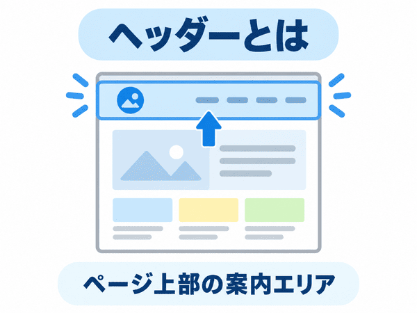 ヘッダーとはページ上部の案内エリアであることを示した図